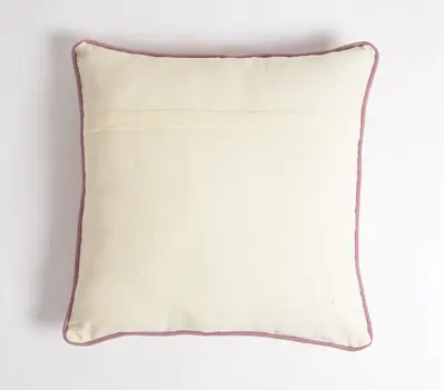 18" Pink and Orange Abstract Cotton Throw Pillow Cover