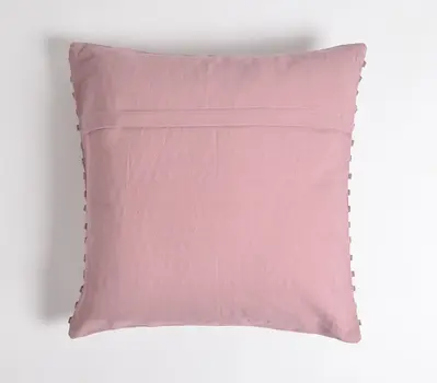 18" Purple Striped Cotton Throw Pillow Cover