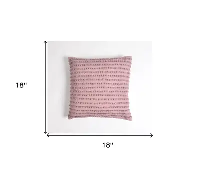 18" Purple Striped Cotton Throw Pillow Cover