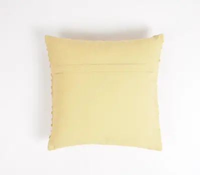 18" Yellow Striped Cotton Throw Pillow Cover