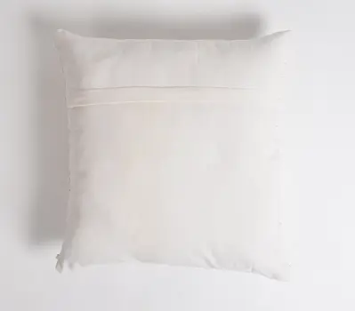 18" White Striped Cotton Throw Pillow Cover