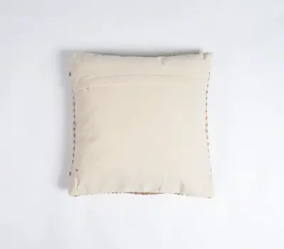 18" Beige and Brown Diamond Cotton Blend Throw Pillow Cover