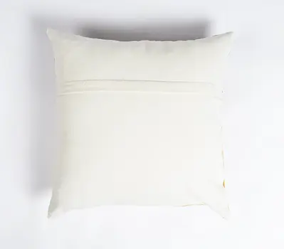 18" Brown and White Patchwork Cotton Blend Throw Pillow Cover