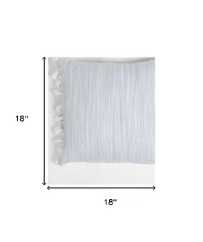 Set of Two Gray and White Linen Cotton Throw Pillow Cover With Tassels