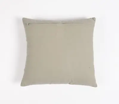 16" Pink Geometric Cotton Throw Pillow Cover With Embroidery