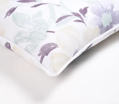 Set of Two 18" Purple and White Cotton Throw Pillow Covers