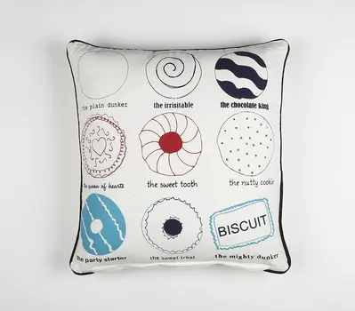 16" Black and White Handmade Text Indoor Outdoor Throw Pillow Cover