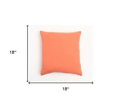 18" Orange Handmade Indoor Outdoor Throw Pillow Cover
