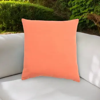 18" Orange Handmade Indoor Outdoor Throw Pillow Cover