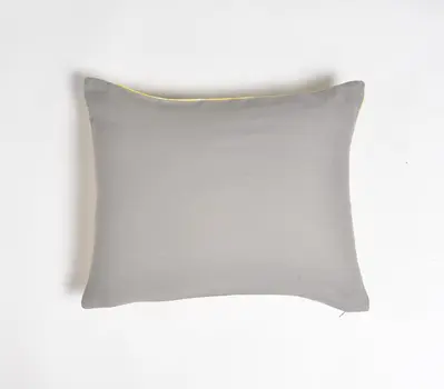 13" X 17" Yellow and White Abstract Cotton Throw Pillow Cover