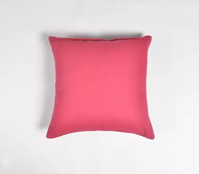 17" Pink and Green Felt Throw Pillow Cover With Embroidery