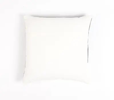 18" Gray and White Patchwork Cotton Blend Throw Pillow Cover