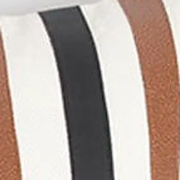 18" Brown and White Striped Cotton Blend Throw Pillow Cover