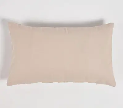 12" X 20" Brown and White Striped Cotton Throw Pillow Cover