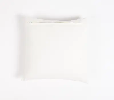 16" Black and White Geometric Cotton Throw Pillow Cover With Embroidery, Fringe