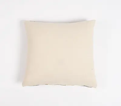 16" Beige and Green Striped Cotton Throw Pillow Cover With Lace