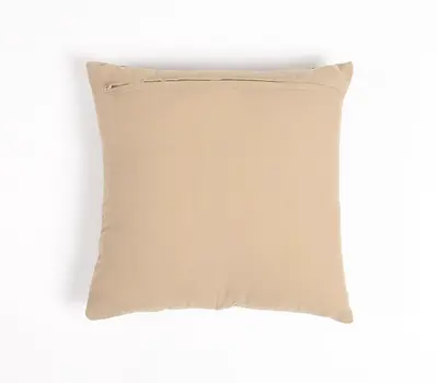 16" Pink Geometric Cotton Throw Pillow Cover With Embroidery