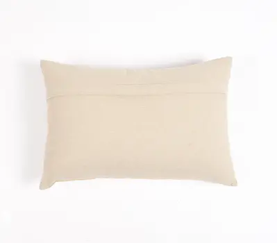 14" X 20" Brown and Orange Cotton Throw Pillow Cover With Embroidery
