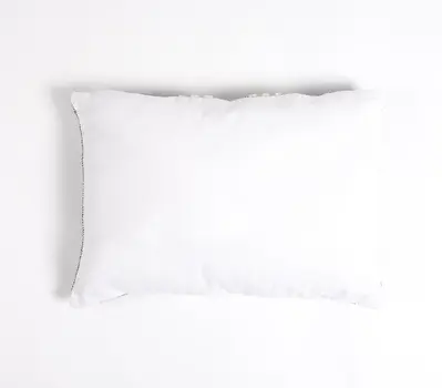 14" X 20" Black and White Striped Cotton Throw Pillow Cover