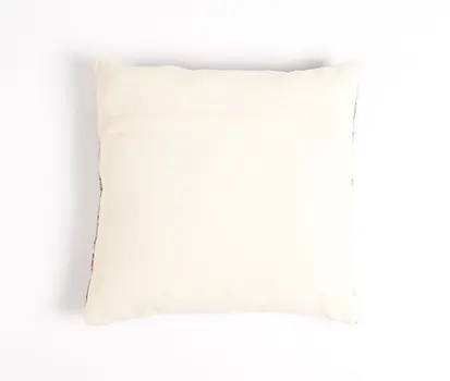19" Brown and Red Striped Cotton Blend Throw Pillow Cover