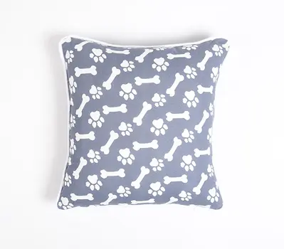 Set of Two 18" Black Cotton Throw Pillow Covers