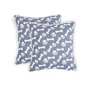 Set of Two 18" Black Cotton Throw Pillow Covers