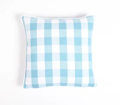 Set of Two 18" Blue and White Cotton Throw Pillow Covers