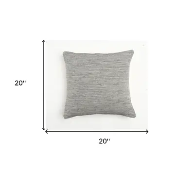 20" Beige and Gray Weave Cotton Throw Pillow Cover