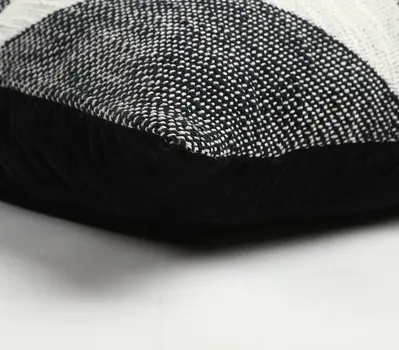 20" Gray and White Abstract Cotton Throw Pillow Cover
