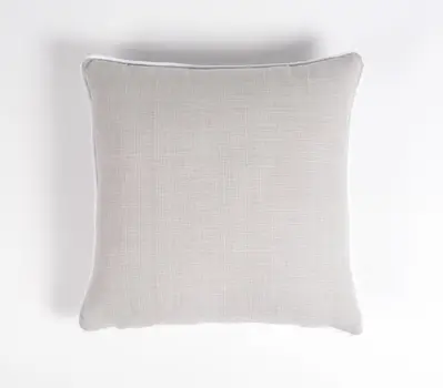Set of Two 18" Gray Cotton Throw Pillow Covers