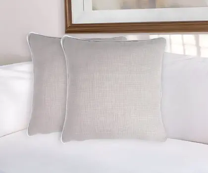 Set of Two 18" Gray Cotton Throw Pillow Covers