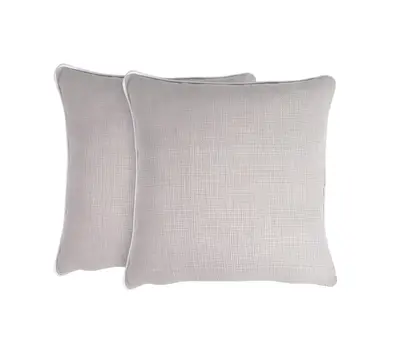 Set of Two 18" Gray Cotton Throw Pillow Covers