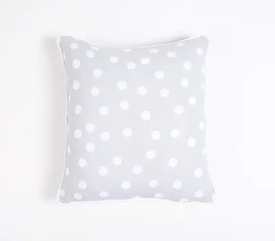 Set of Two 18" Gray and White Cotton Throw Pillow Covers