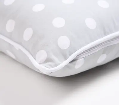 Set of Two 18" Gray and White Cotton Throw Pillow Covers