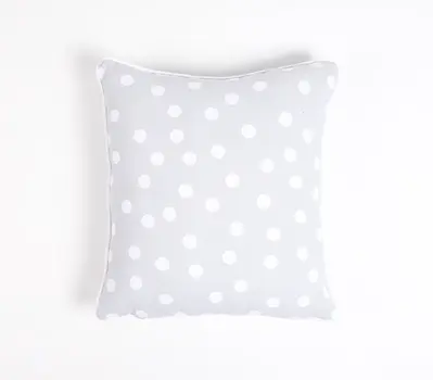 Set of Two 18" Gray and White Cotton Throw Pillow Covers