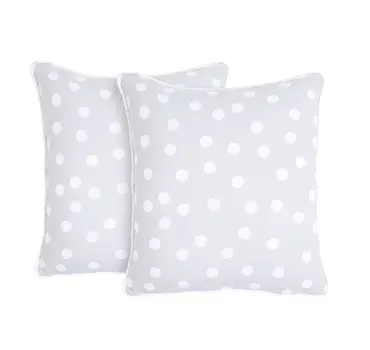 Set of Two 18" Gray and White Cotton Throw Pillow Covers