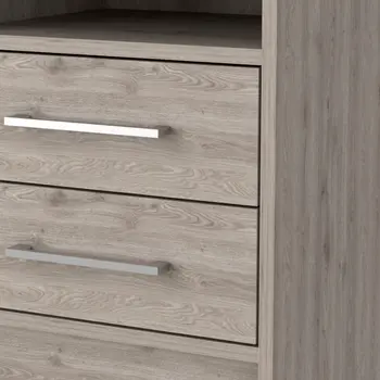 20" Light Gray Wood Two Drawer Nightstand