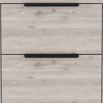 19" Light Gray Wood Two Drawer Nightstand