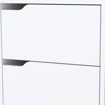 20" White Wood Two Drawer Nightstand