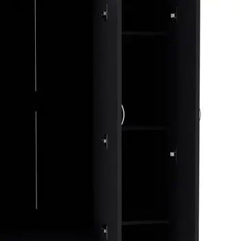 35" Black Two Drawer Combo Dresser