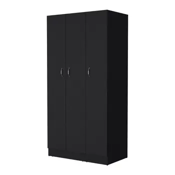 35" Black Two Drawer Combo Dresser