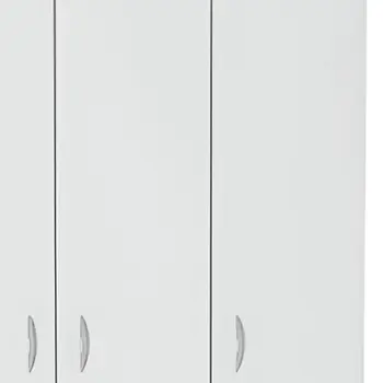 71" White Three Door Two Drawer Combo Dresser