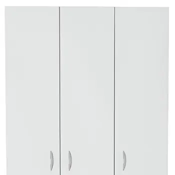 71" White Three Door Two Drawer Combo Dresser