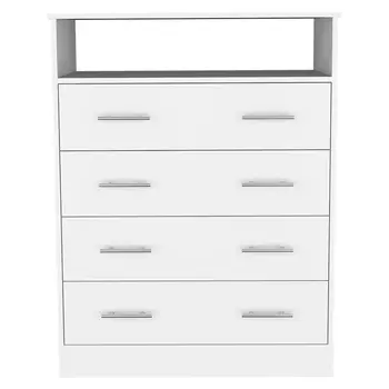 33" White Four Drawer Dresser