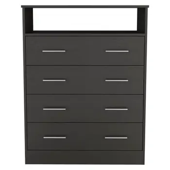 33" Black Four Drawer Dresser
