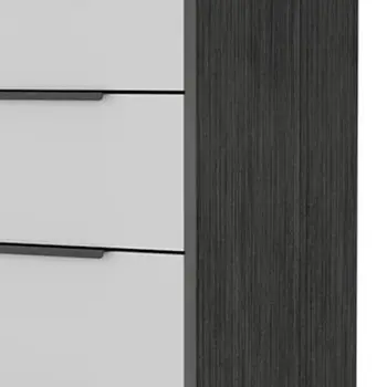 18" White and Gray Five Drawer Standard Chest