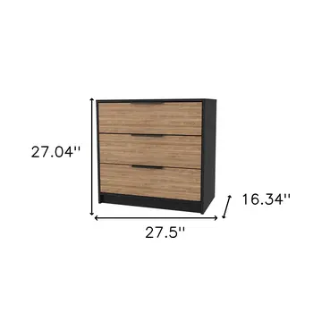 28" Oak Three Drawer Dresser