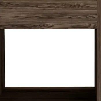 32" Brown Wood Coffee Table With Shelf