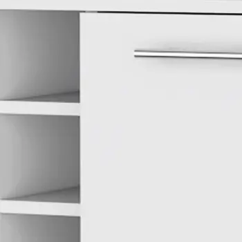 White Rolling Bar Cart With Wine Storage