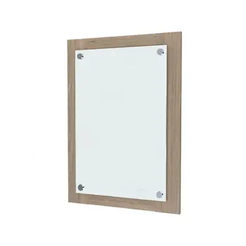 28" Brown Wood Framed Accent Mirror